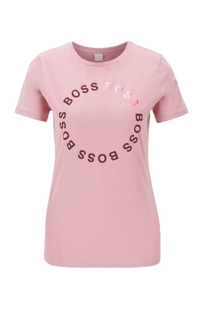 Hugo Boss Regular-fit T-shirt Lyse Rosa | SyJ9C9ix