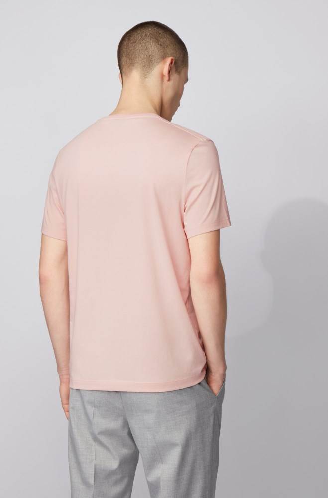 Hugo Boss Regular-fit T-shirt Lyse Rosa | hHvis2TF