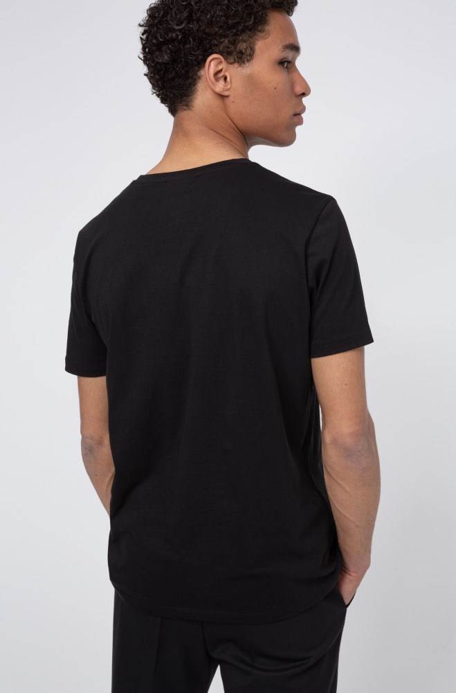 Hugo Boss Regular-fit T-shirt Svarte | CAXew2Gy