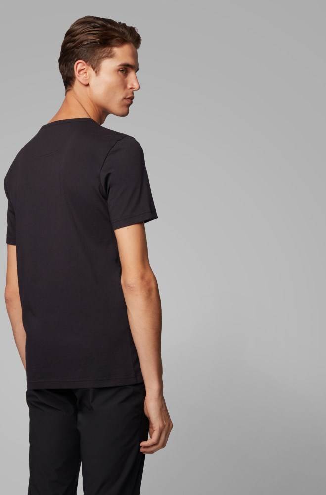 Hugo Boss Regular-fit T-shirt Svarte | fjVucmwp