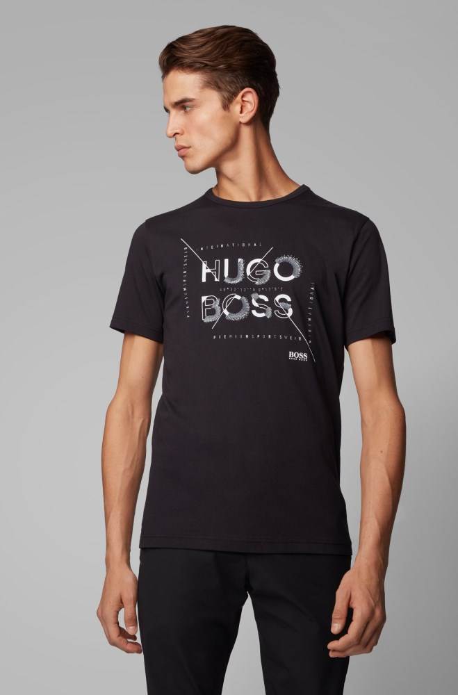 Hugo Boss Regular-fit T-shirt Svarte | fjVucmwp