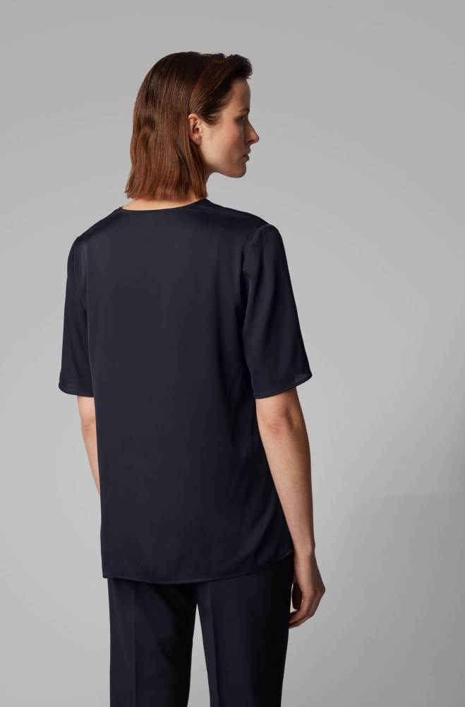 Hugo Boss Regular-fit blouse Mørke Blå | r0wKZkXi