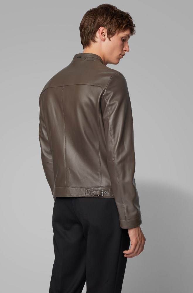 Hugo Boss Regular-fit blouson-style jacket Mørke Brune | 3gTwHxPS