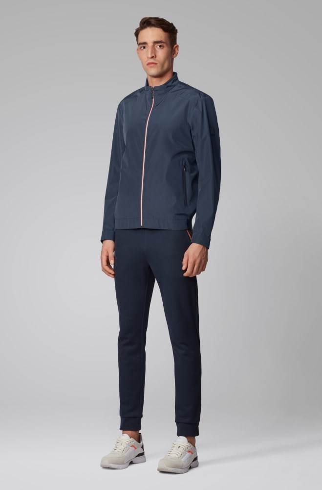 Hugo Boss Regular-fit canvas jacket Mørke Blå | Dd212sIo