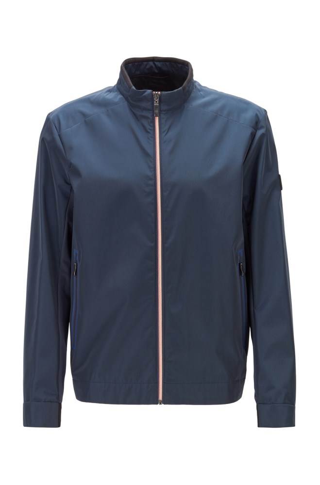 Hugo Boss Regular-fit canvas jacket Mørke Blå | Dd212sIo