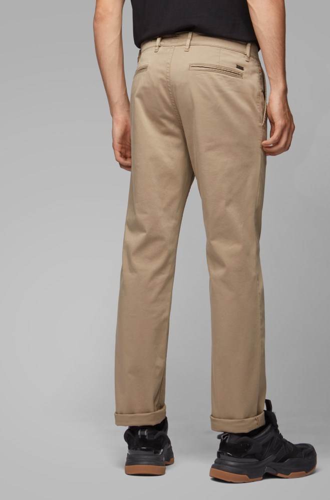 Hugo Boss Regular-fit casual chinos Beige | LqWsCx4i