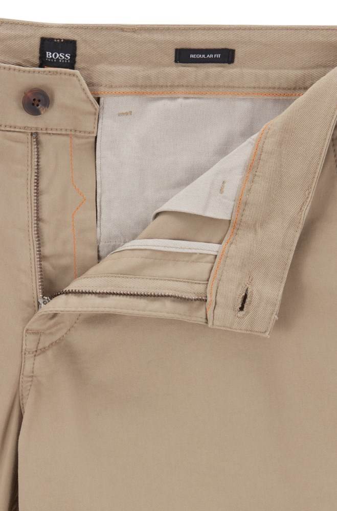 Hugo Boss Regular-fit casual chinos Beige | LqWsCx4i