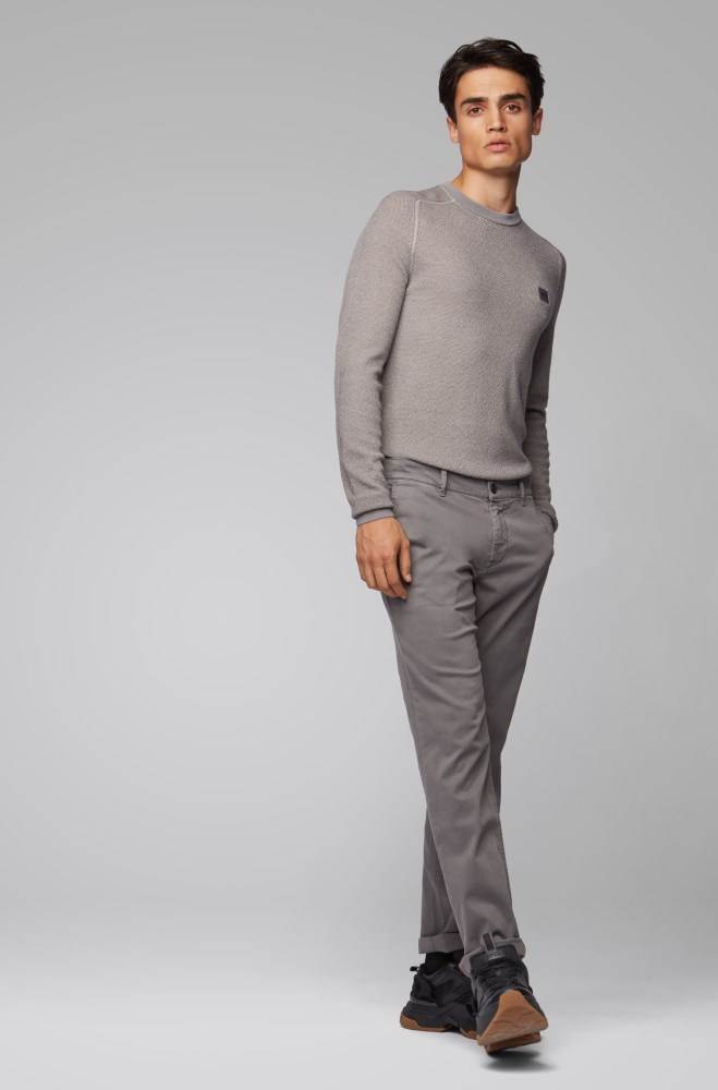 Hugo Boss Regular-fit casual chinos Grå | T0FYbI9T