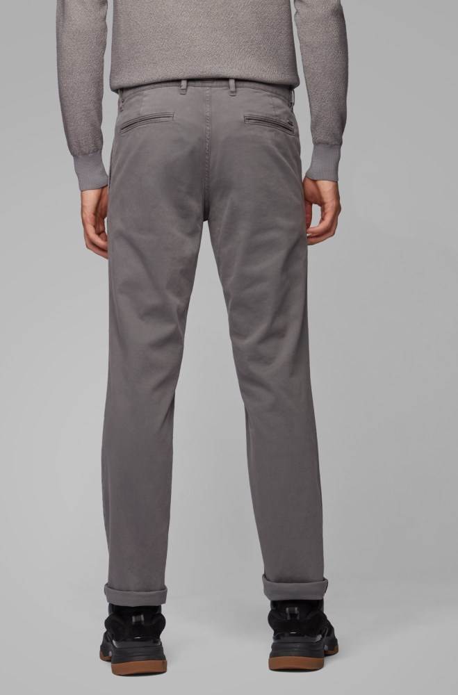 Hugo Boss Regular-fit casual chinos Grå | T0FYbI9T