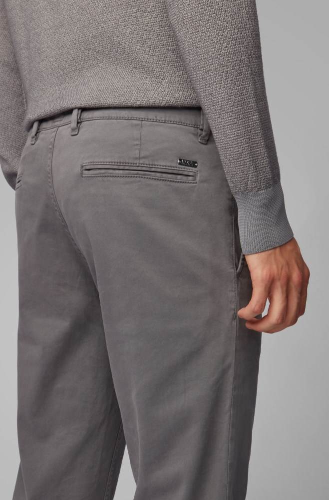 Hugo Boss Regular-fit casual chinos Grå | T0FYbI9T