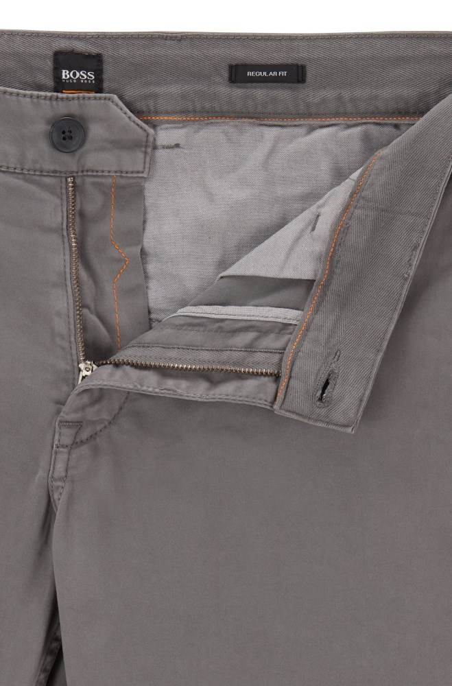 Hugo Boss Regular-fit casual chinos Grå | T0FYbI9T