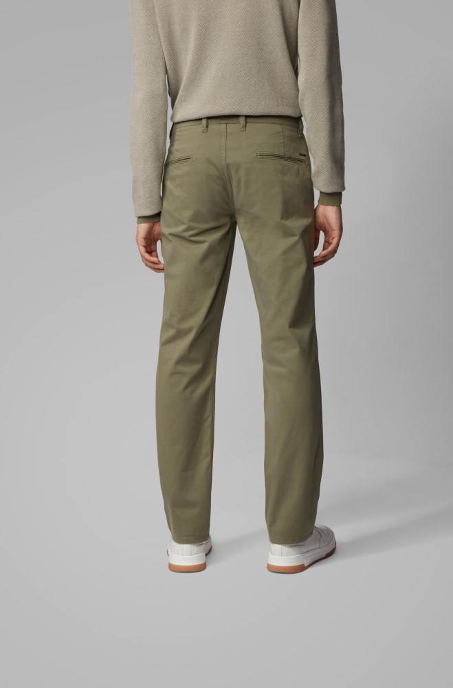 Hugo Boss Regular-fit casual chinos Grønn | cR25QebG