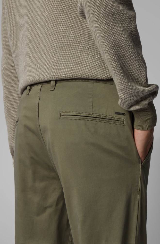 Hugo Boss Regular-fit casual chinos Grønn | cR25QebG