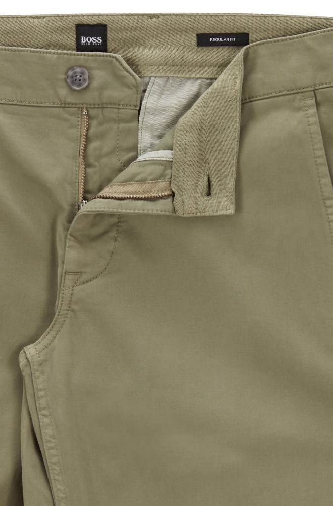 Hugo Boss Regular-fit casual chinos Grønn | cR25QebG