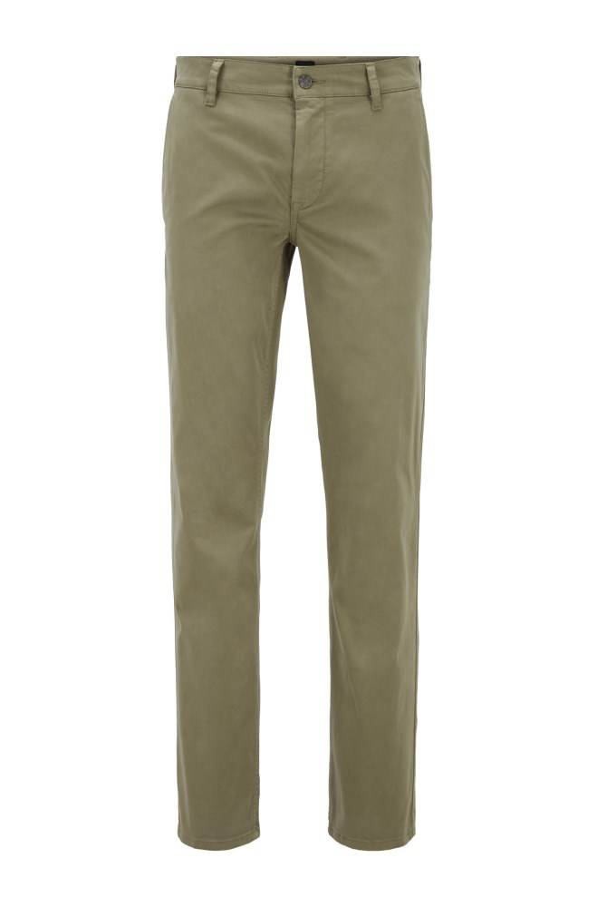 Hugo Boss Regular-fit casual chinos Grønn | cR25QebG