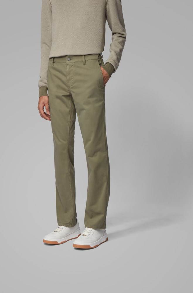 Hugo Boss Regular-fit casual chinos Grønn | cR25QebG