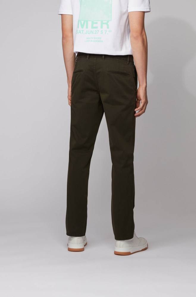 Hugo Boss Regular-fit casual chinos Grønn | cuUCoeaq