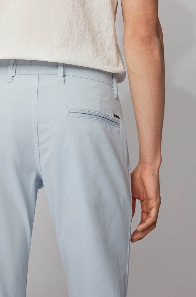 Hugo Boss Regular-fit casual chinos Lyse Blå | TWjoIGSr