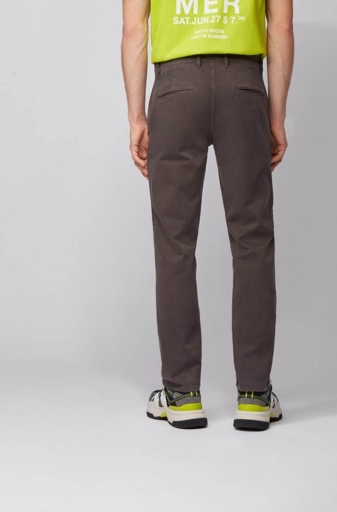 Hugo Boss Regular-fit casual chinos Mørke Grå | J34Ed3ky