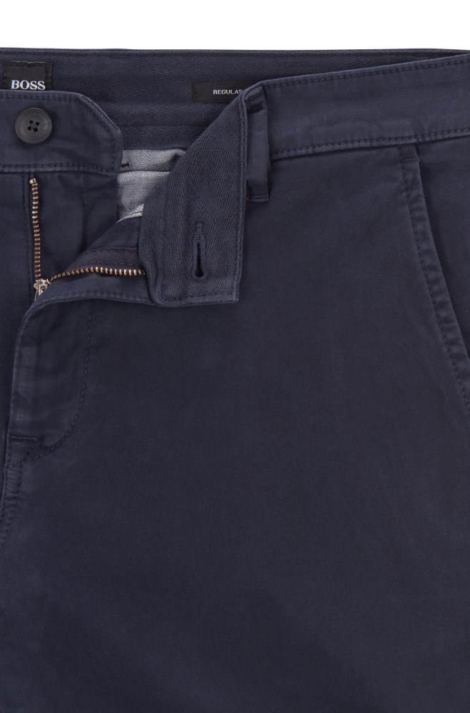 Hugo Boss Regular-fit casual chinos Mørke Blå | vP2cS3KM