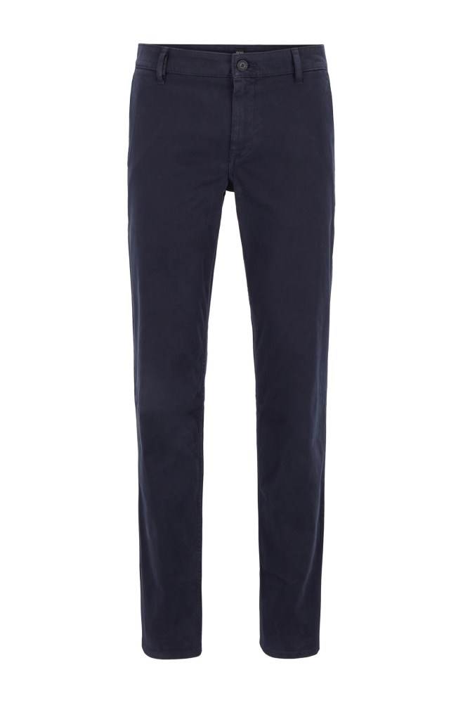 Hugo Boss Regular-fit casual chinos Mørke Blå | vP2cS3KM