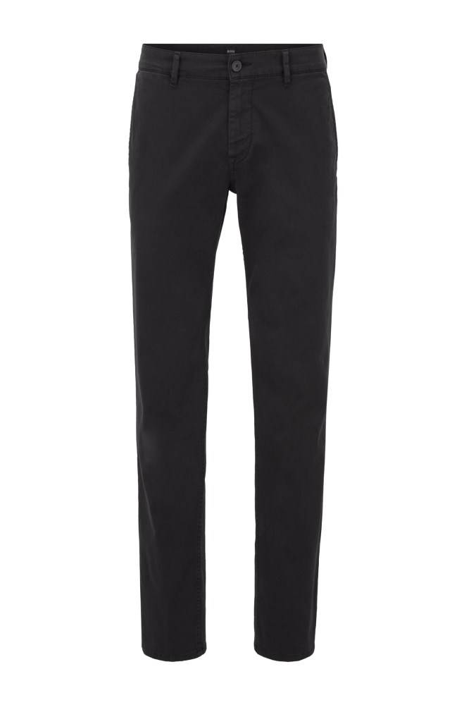 Hugo Boss Regular-fit casual chinos Svarte | qHfFvQmT