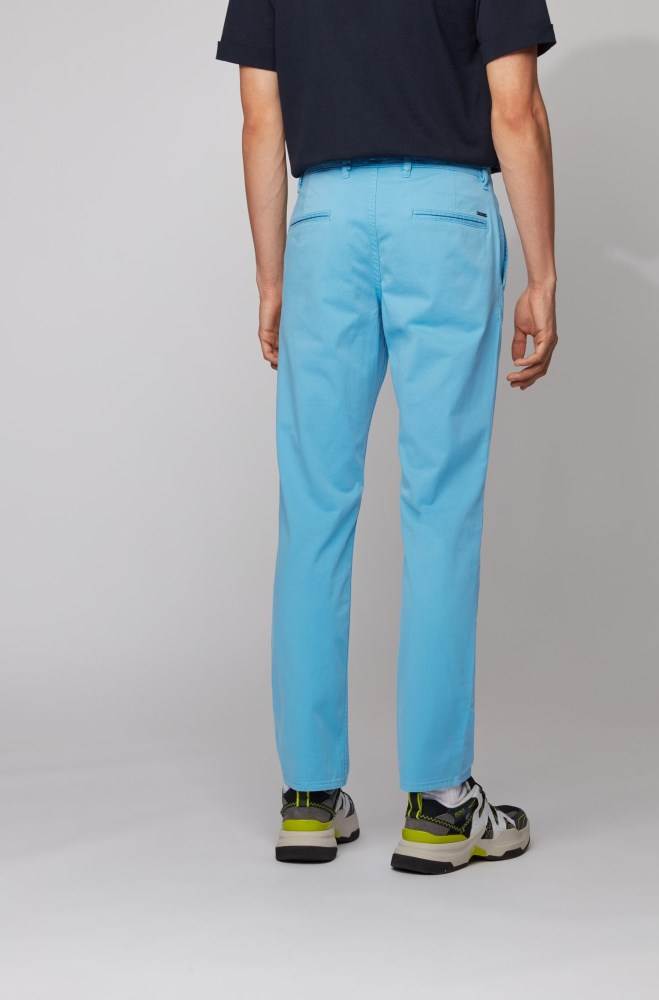 Hugo Boss Regular-fit casual chinos Turkis | aqRfKXCS