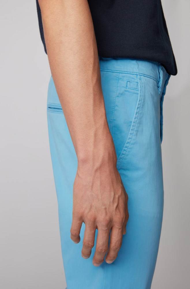 Hugo Boss Regular-fit casual chinos Turkis | aqRfKXCS