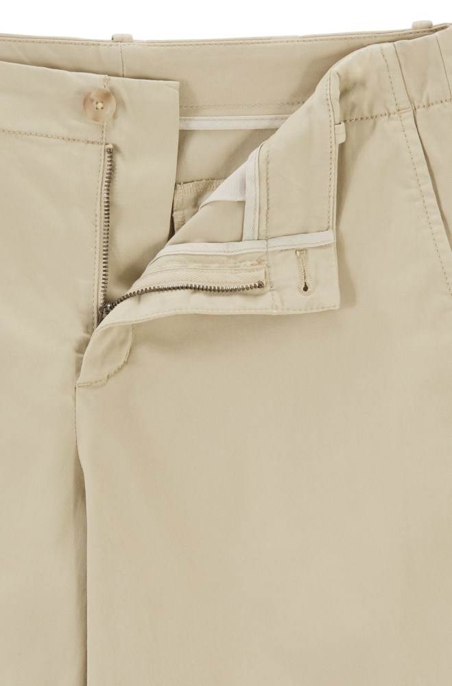 Hugo Boss Regular-fit chino shorts Beige | Wo5CH1TZ