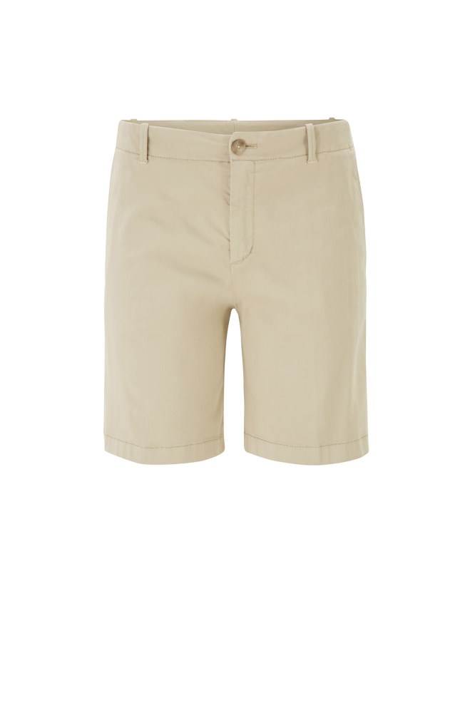 Hugo Boss Regular-fit chino shorts Beige | Wo5CH1TZ