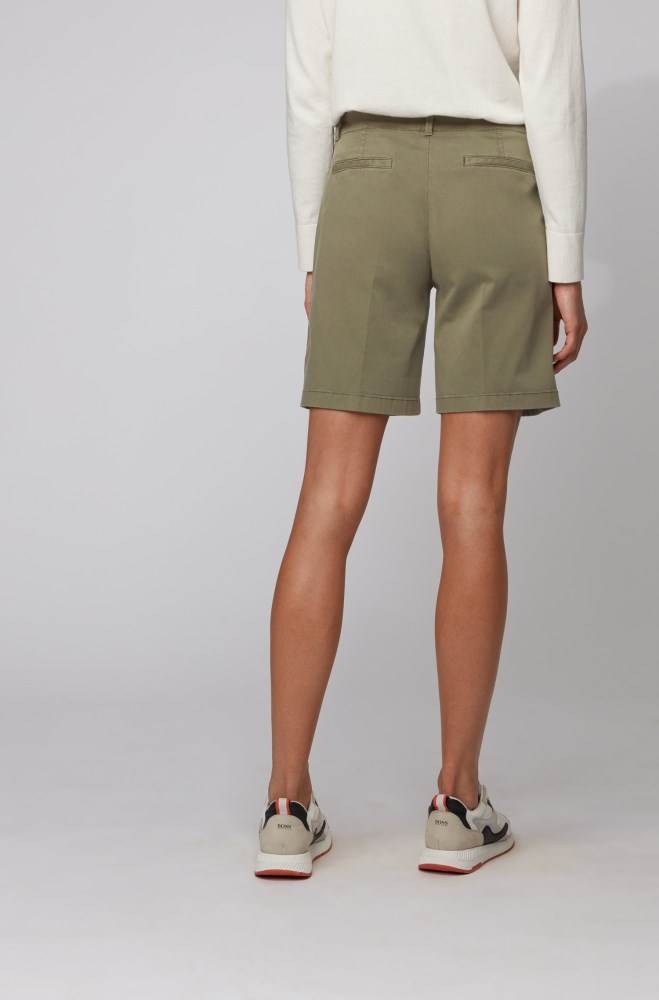 Hugo Boss Regular-fit chino shorts Khaki | 8pyLjXDr