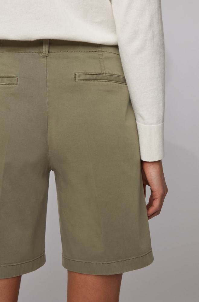 Hugo Boss Regular-fit chino shorts Khaki | 8pyLjXDr