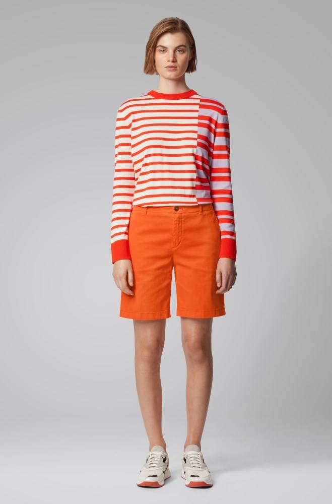 Hugo Boss Regular-fit chino shorts Oransje | MxXU1JYB