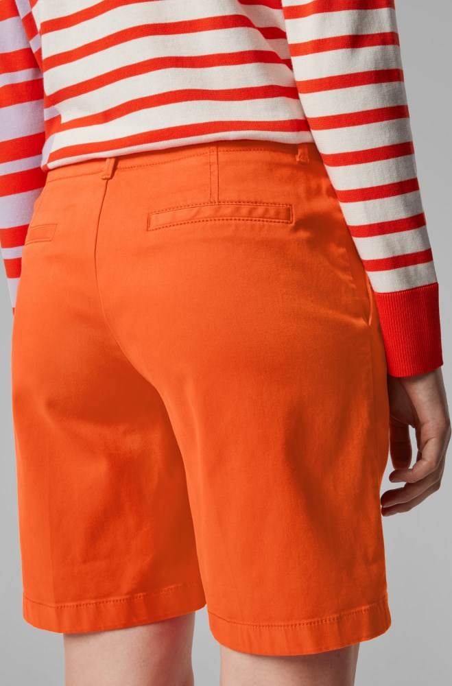 Hugo Boss Regular-fit chino shorts Oransje | MxXU1JYB