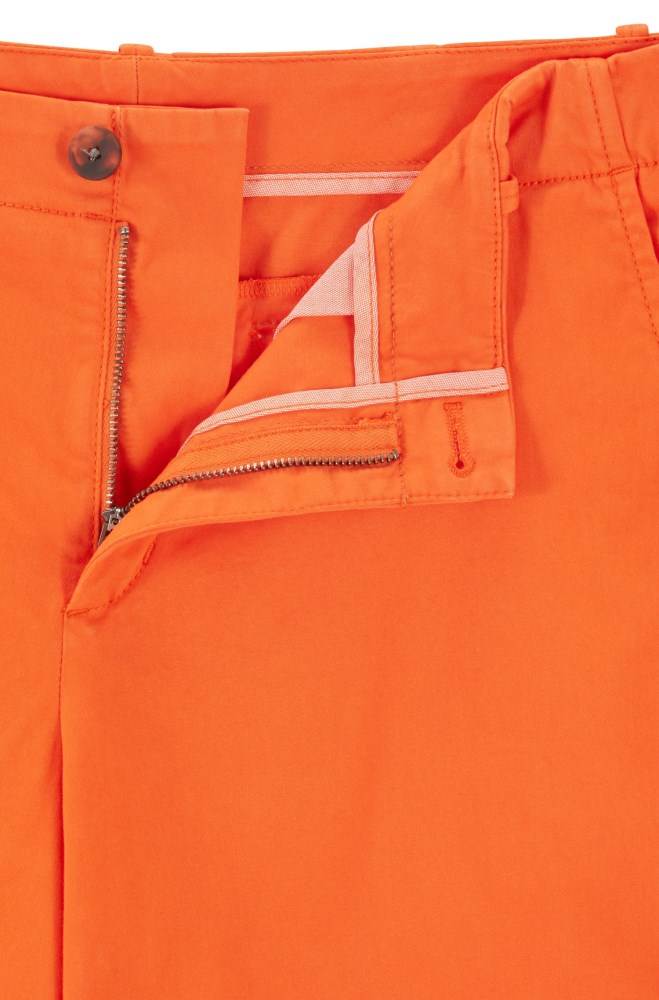 Hugo Boss Regular-fit chino shorts Oransje | MxXU1JYB