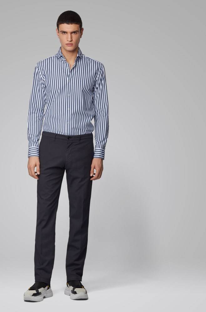 Hugo Boss Regular-fit chinos Mørke Blå | yw3Qg8hA