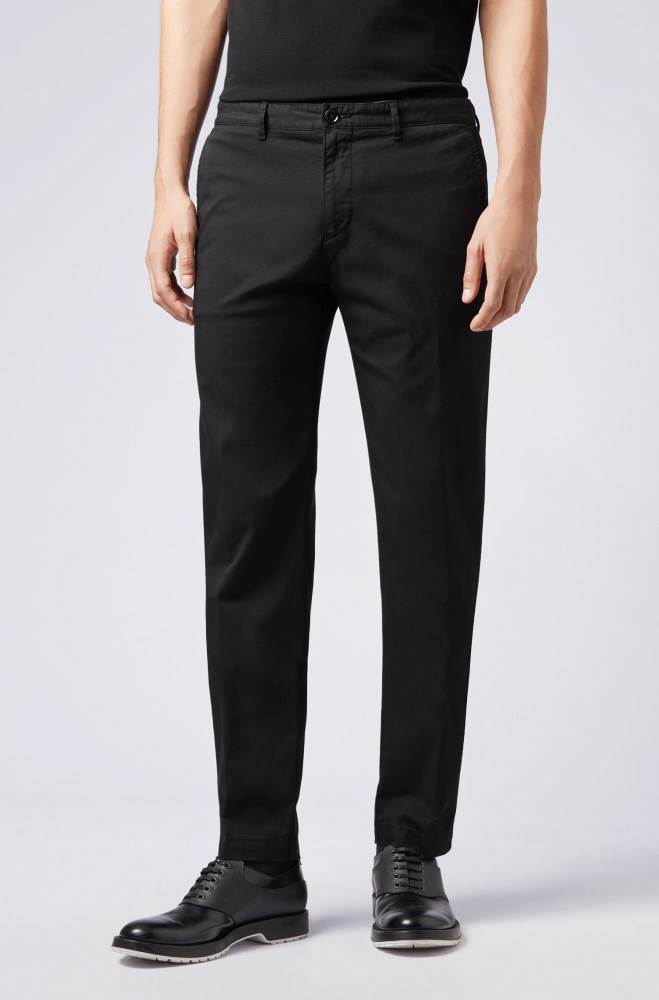 Hugo Boss Regular-fit chinos Svarte | XQLcpn3d