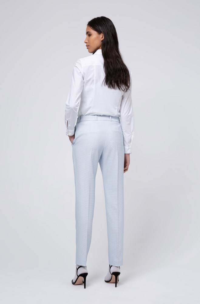 Hugo Boss Regular-fit cigarette trousers Lyse Blå | Vwjm9ekE