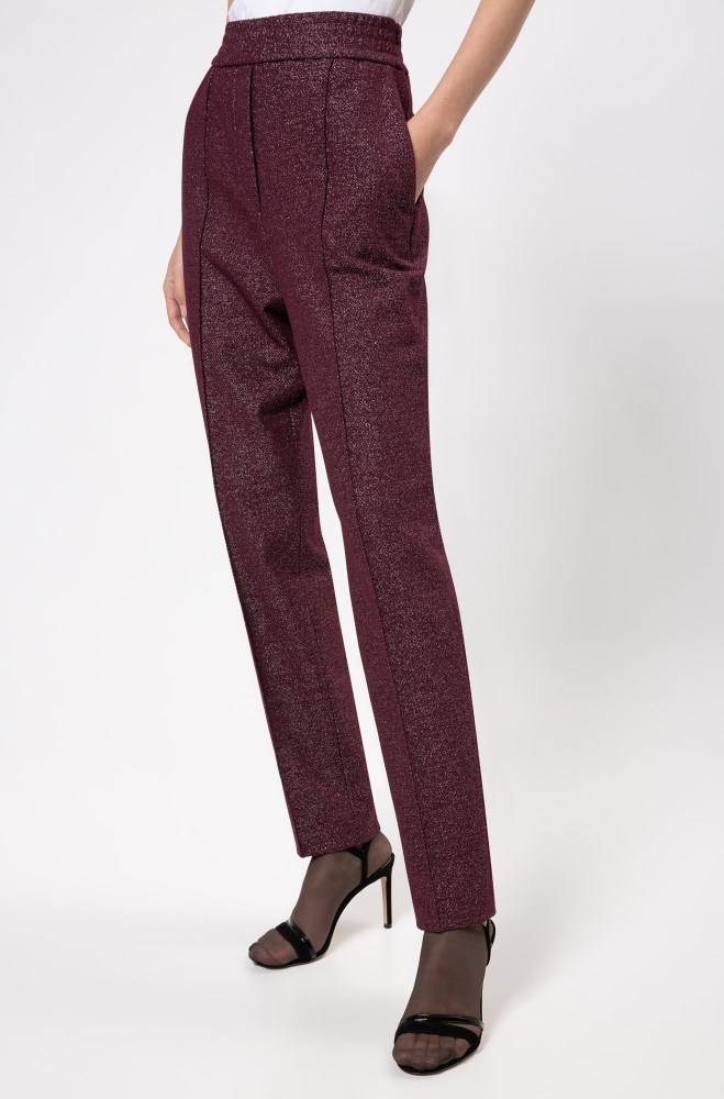 Hugo Boss Regular-fit cigarette trousers Mørke Lilla | wiBphFvH