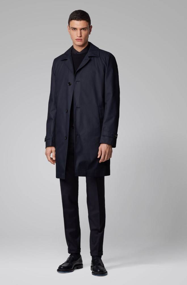 Hugo Boss Regular-fit coat Mørke Blå | Zz7atgMe