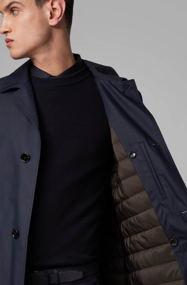 Hugo Boss Regular-fit coat Mørke Blå | Zz7atgMe