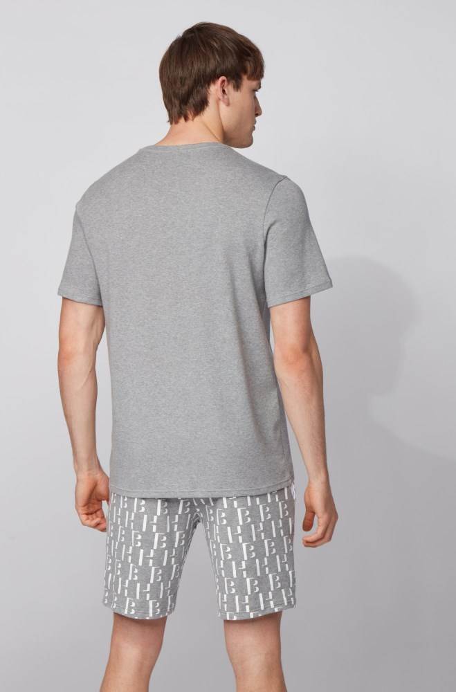 Hugo Boss Regular-fit cotton pyjama set Grå | u0PVGgUf