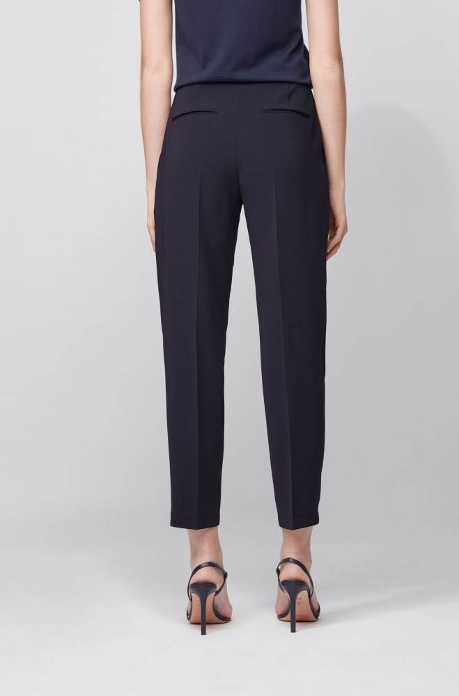 Hugo Boss Regular-fit crepe trousers Blå | t3ZZSEcz