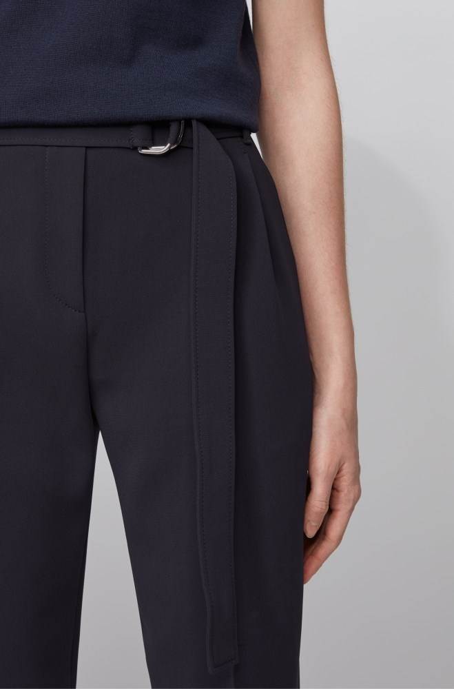 Hugo Boss Regular-fit crepe trousers Blå | t3ZZSEcz