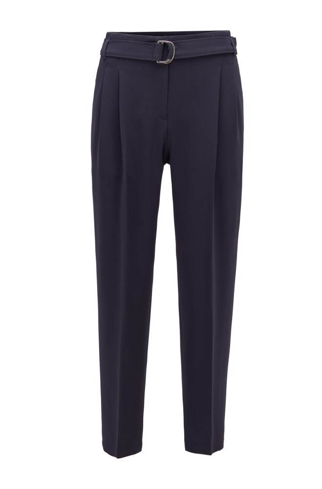 Hugo Boss Regular-fit crepe trousers Blå | t3ZZSEcz