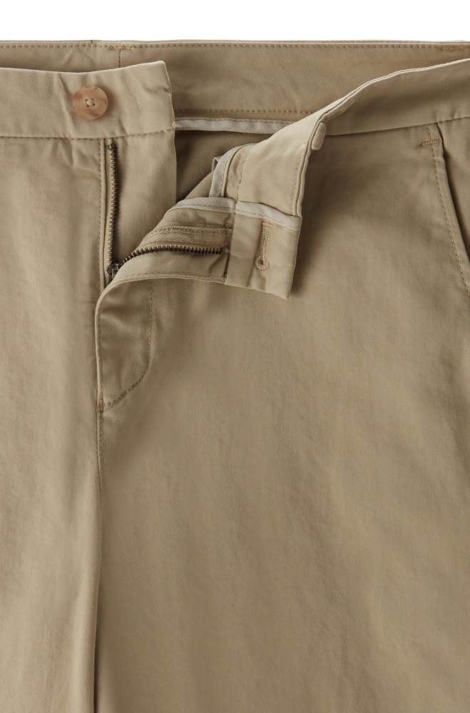 Hugo Boss Regular-fit cropped chinos Beige | sLOY4dsz