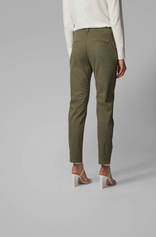 Hugo Boss Regular-fit cropped chinos Khaki | CPEdBsAB