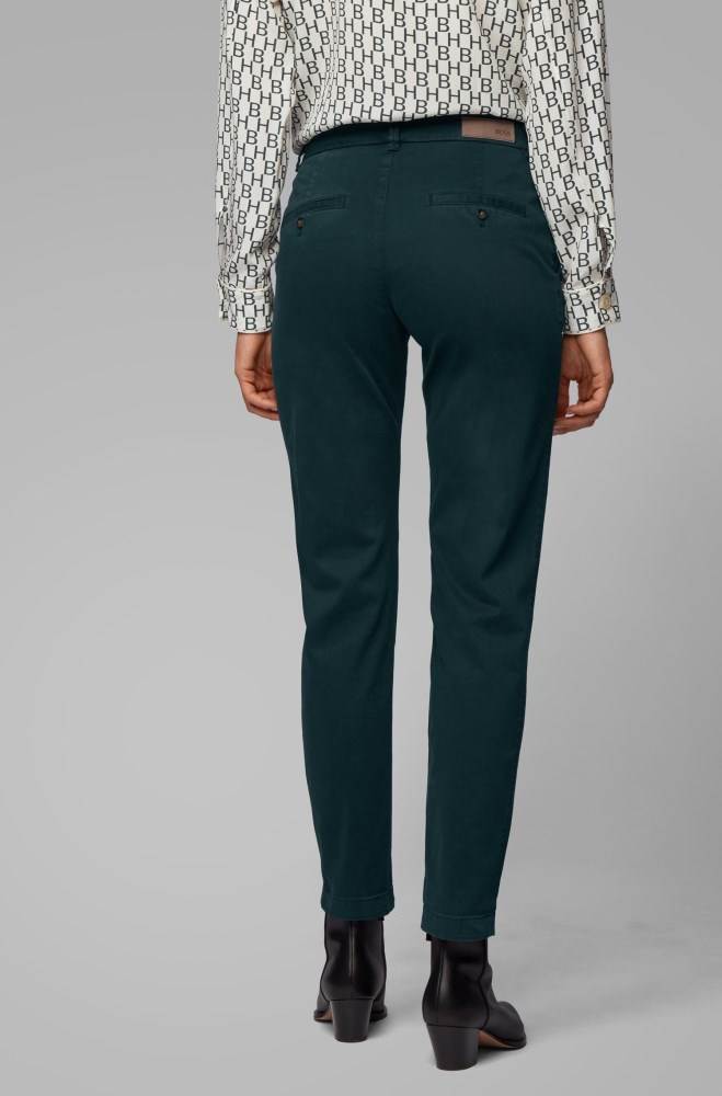 Hugo Boss Regular-fit cropped chinos Mørke Grønn | W5XDZvH5