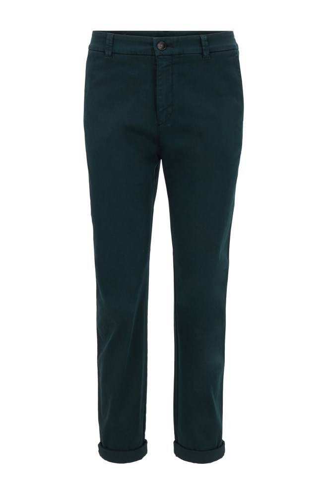 Hugo Boss Regular-fit cropped chinos Mørke Grønn | W5XDZvH5