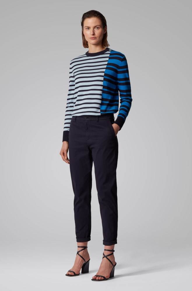 Hugo Boss Regular-fit cropped chinos Mørke Blå | vuv2vxdq